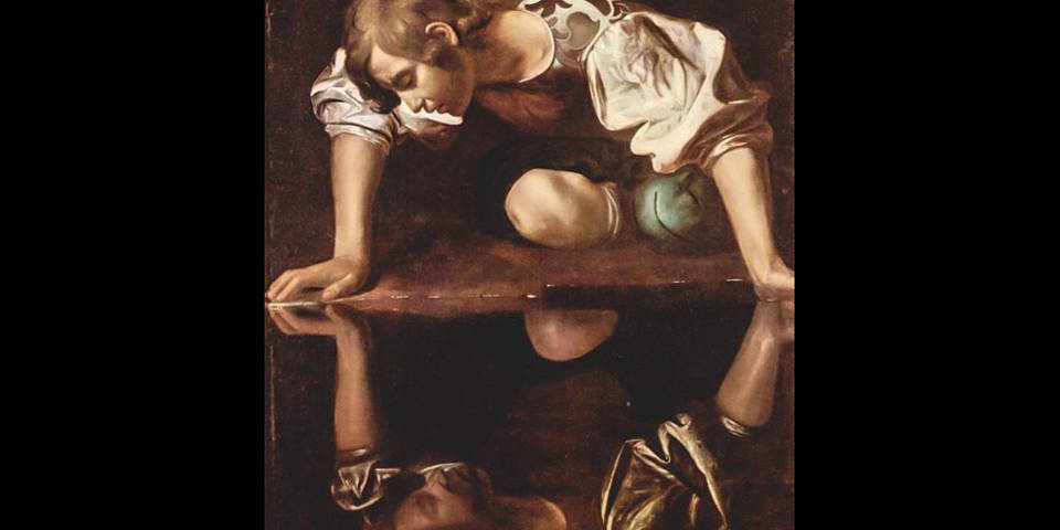 Narcissus by Caravaggio in Galleria Nazionale d'Arte Antica Rome