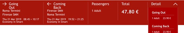 rome to florence by car cost and time