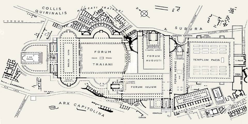План Римского форума в Древнем Риме Plan of Roman forum in Antic Rome