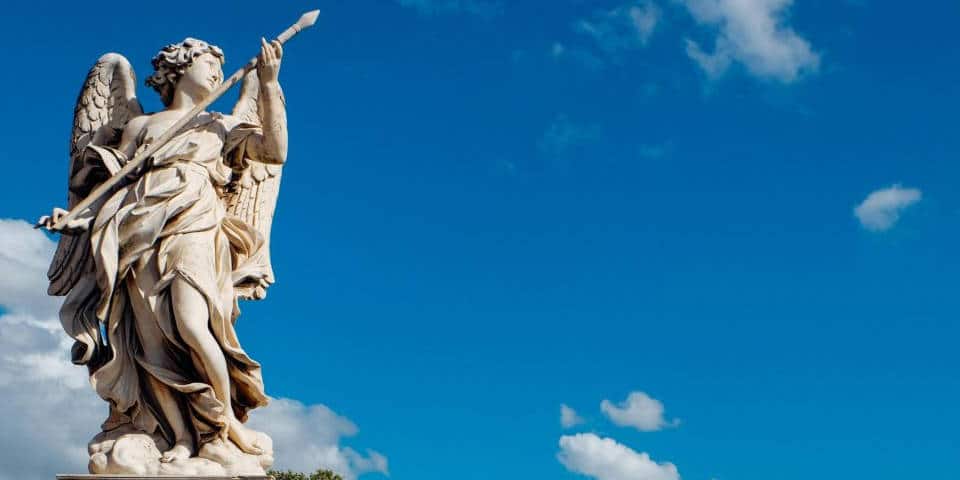 Angel statue on saint Angels Bridge in Rome