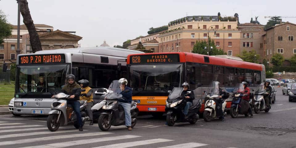 Public buses in Rome