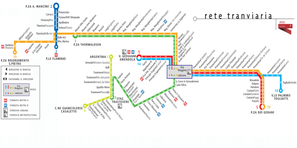 tram map in Rome