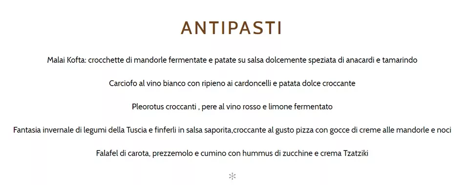 romeow menu antipasti