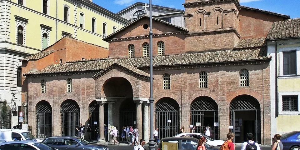 Entrance Basilica di Santa Maria in Cosmedin Rome