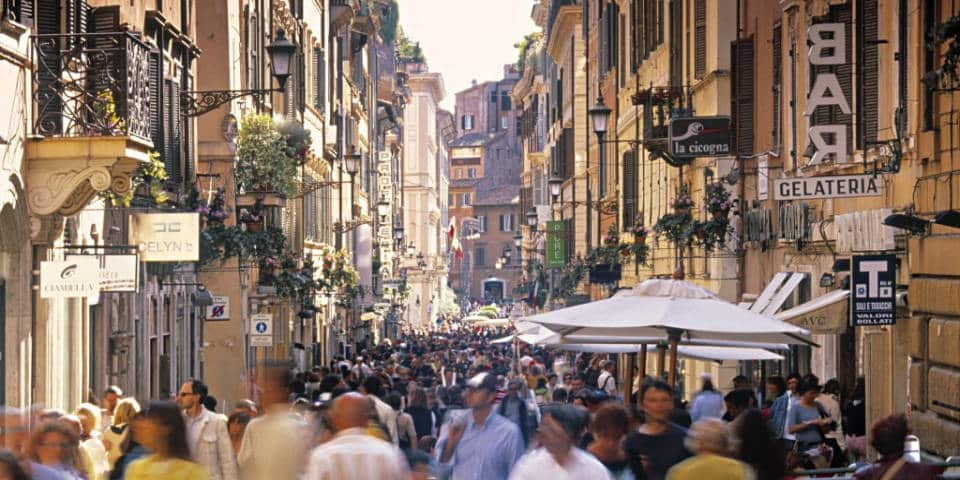 shopping streets in Rome