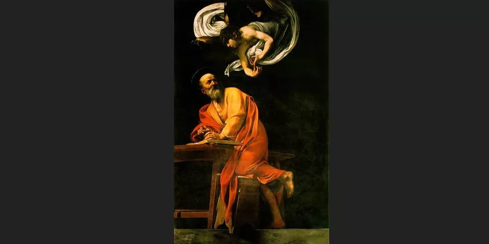 the inspiration of Saint Matthew by Caravaggio The Church of San Luigi dei Francesi