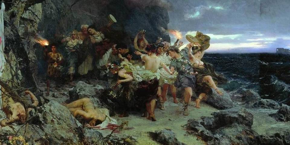 Painting Orgy of the Times of Tiberius on Capri