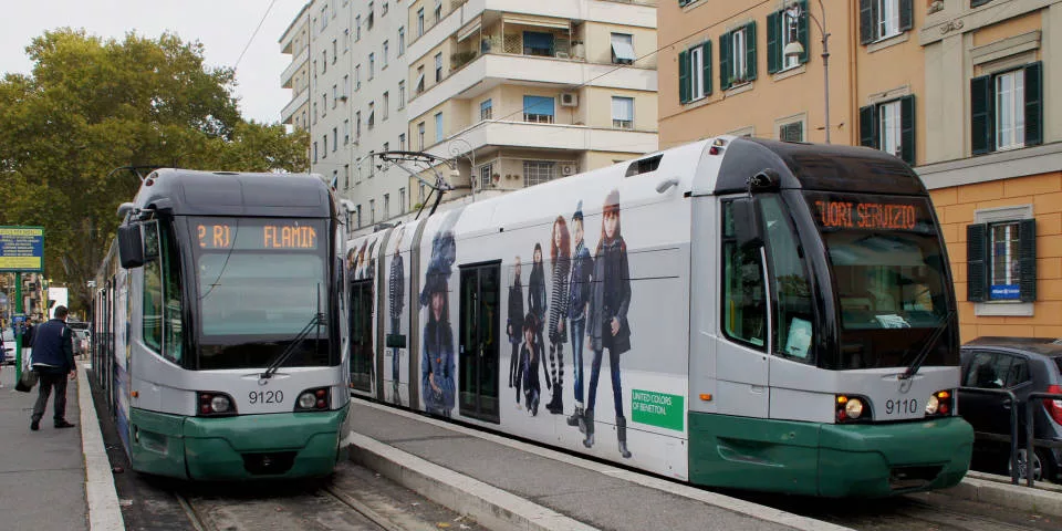 trams public transport in Rome