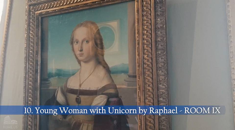 Young woman with unicorn Raphael