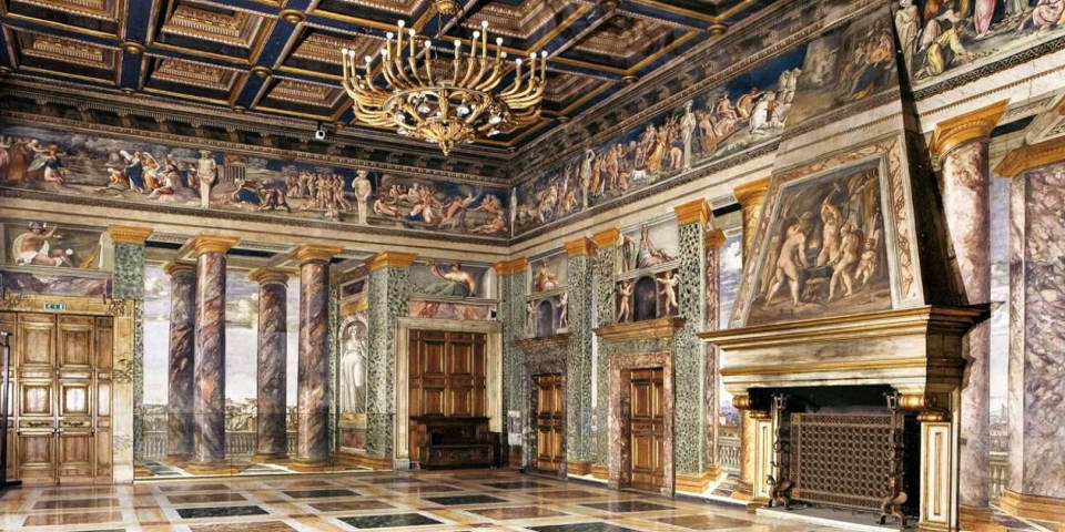 decor inside Villa Farnesina in Rome