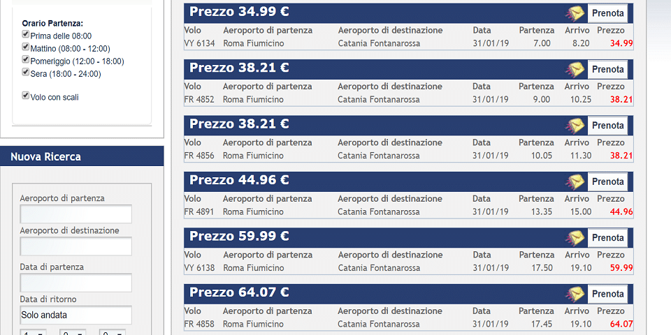 wind jet from rome to catania